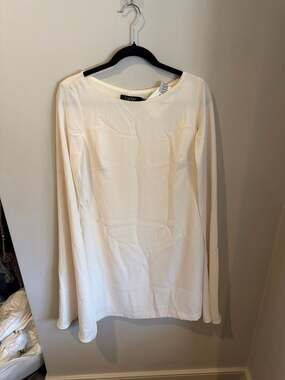 Ralph Lauren Cream Cape Georgette Mini Cocktail Dress size 10 new with defects